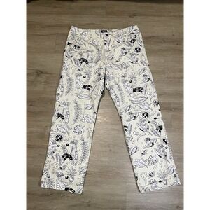 Harrington × Huf Steven Harrington Mens Sz 34 White Painter Pants Canvas AOP